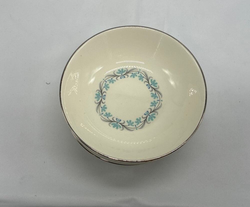 Set of 8 Vintage MCM Atomic Bowls Aqua Blue Floral Mid Century Modern Kitchen